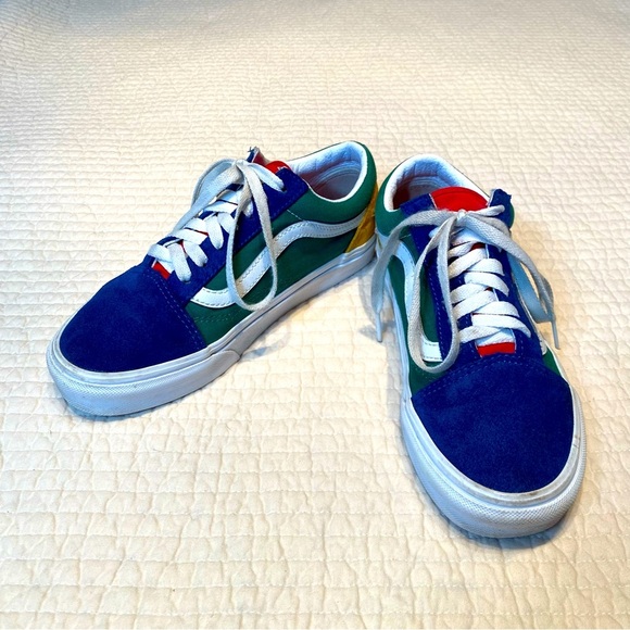 Vans Old Skool Yacht Club Skate Sneakers Size US Women 6.5 Colorful Suede Canvas - Picture 1 of 12